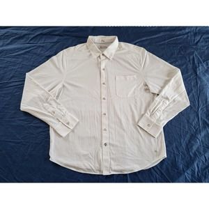 Tommy Bahama Men's Light Beige/Cream Button-Down Shirt